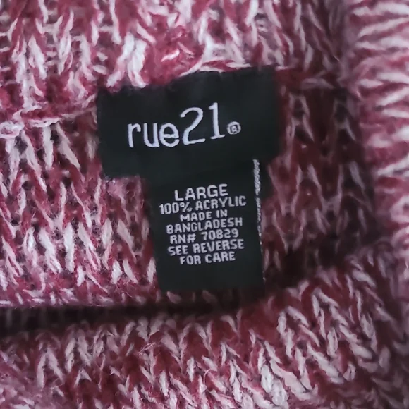 Rue21 Women's Size Large Maroon Knit Cowl Neck Sweater - Picture 4 of 4